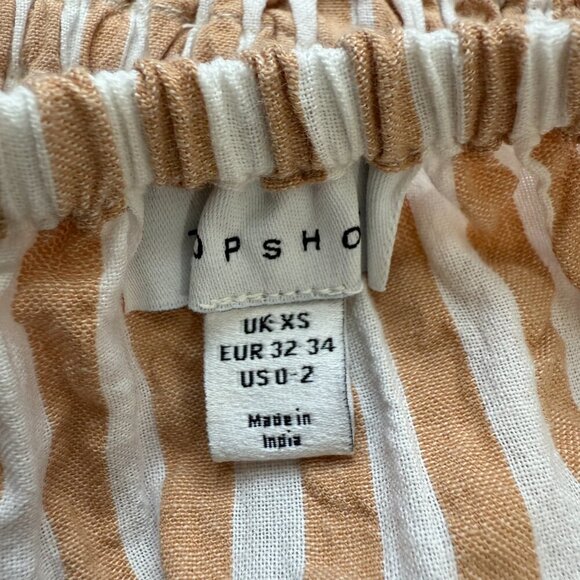 Topshop Textured Bandeau Beach Maxi Dress in Brown Stripe Women's 0-2 Seersucker - Picture 14 of 16